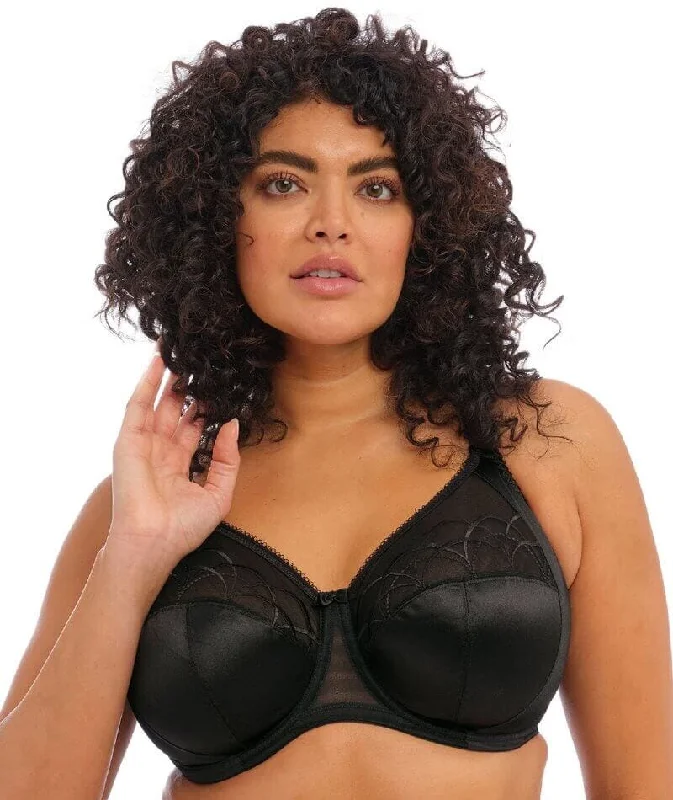 Elomi Cate Underwired Full Cup Banded Bra - Black Active Wear Bra