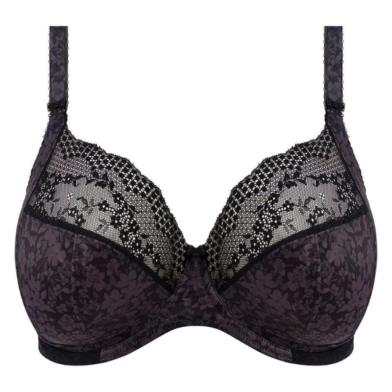 Elomi Lucie Plunge Bra Black Soft Mesh Bra