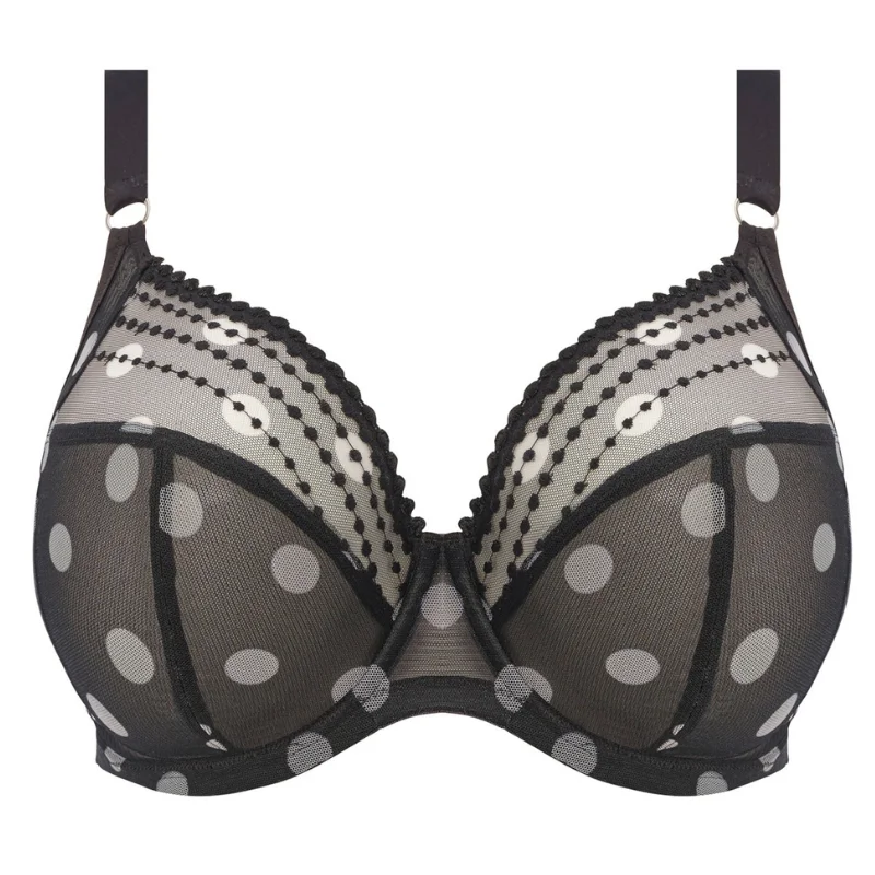 Elomi Matilda Plunge Bra Black Dot High Support Bra