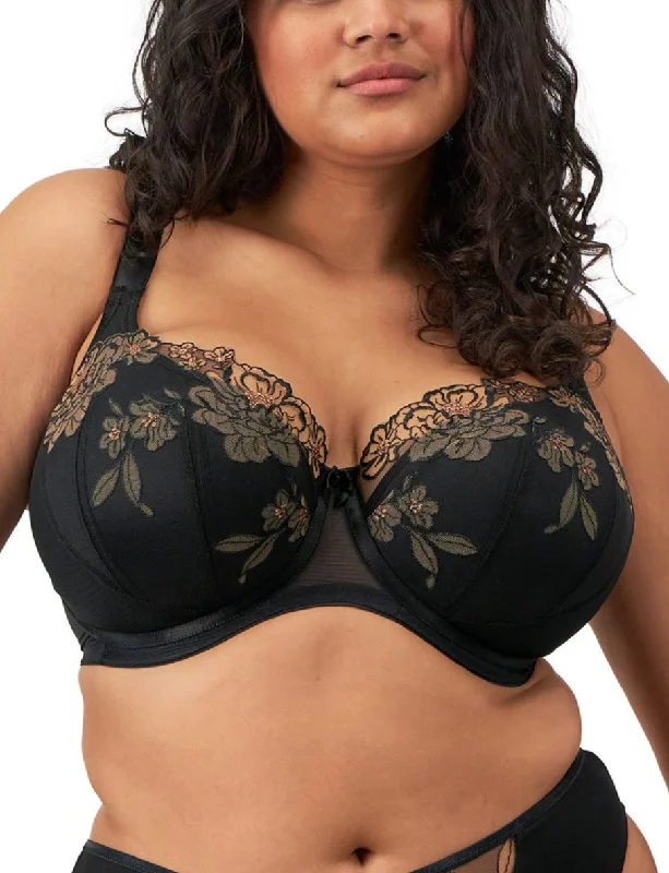 Elomi Teagan Black Almond Padded Balconette Bra 302615 Push-Up Bra Set