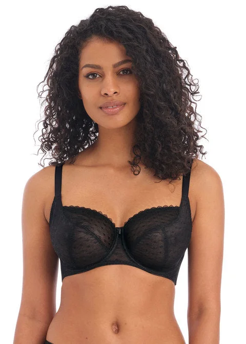 Freya Signature UW Balcony Bra, Black | Freya Balcony Bra | Black Balcony Bra Wireless Lace Bra