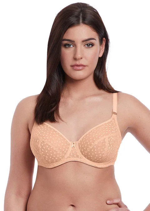 Freya Starlight Underwire Hero Balcony Side Support Bra, Caramel Lace-Trimmed Bra