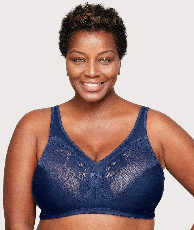 Glamorise Magiclift Minimizer Wire-Free Bra - Blue Sexy Underwire Bra