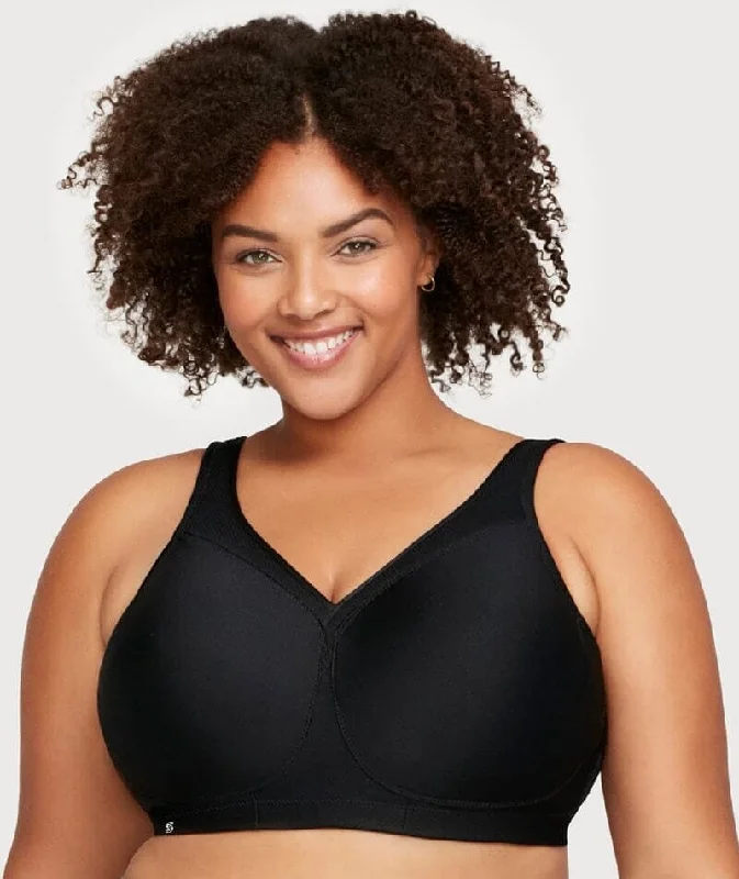 Glamorise Magiclift Seamless Wire-Free Sports Bra - Black Seamless Fit Bra
