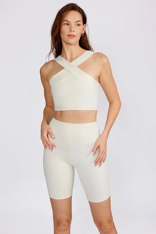 Leah cross neck bra top cream Full Coverage Bra