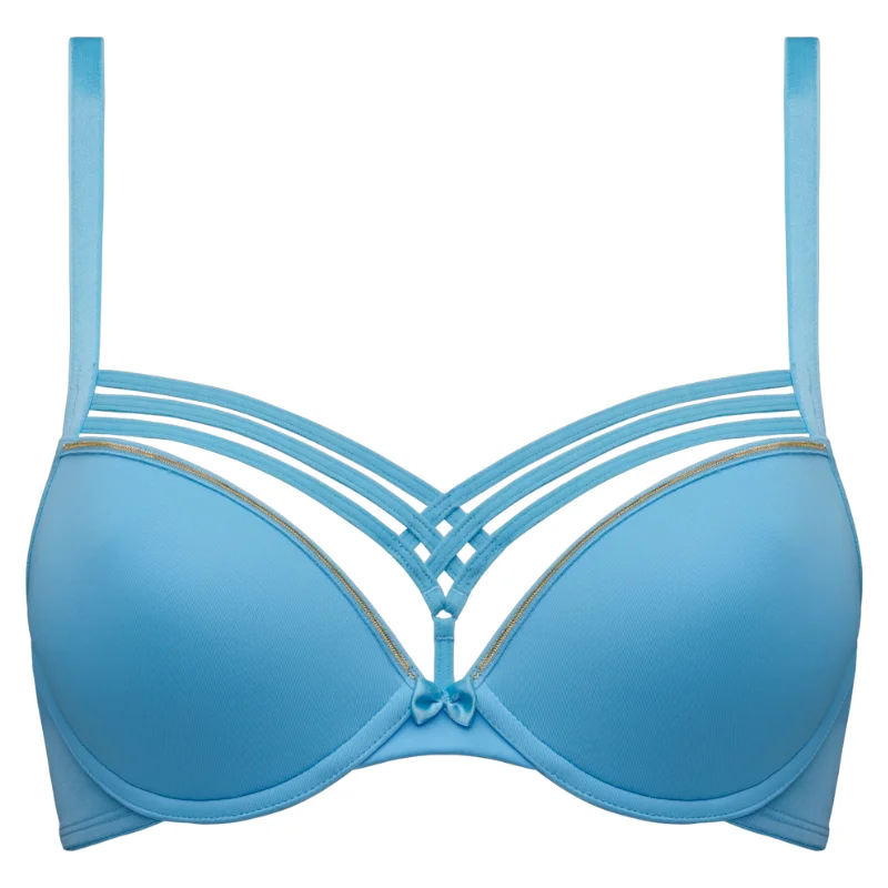 Marlies Dekkers Dame de Paris Push Up Bra Baltic Sea & Gold High-Cut Bra Design