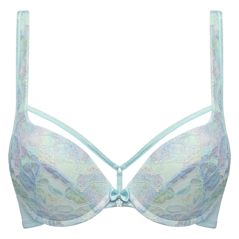 Marlies Dekkers Mariposa Push Up Bra Aqua Blue Trendy Lace Bra