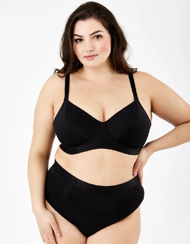Oola Everyday Full Cup Bra Black Comfortable Fit Bralette