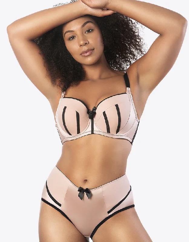 Parfait Charlotte Padded Balconette Bra Cameo Rose/Black Minimalist Wireless Bra