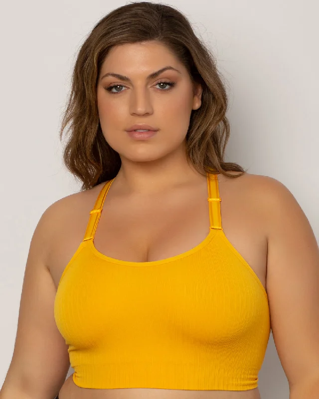 Smooth Seamless Comfort Wireless Longline Bra - Saffron Light Padded Bra