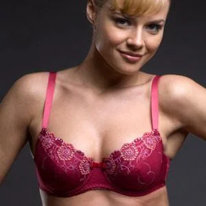 Soft Cotton Demi Bra Lavinia Sweet Raspberry Cozy Sleep Bra