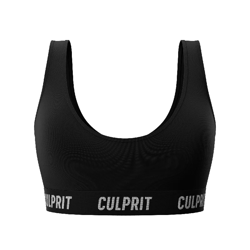 Stealth Black ? Scoop Bra Simple Wireless Bra