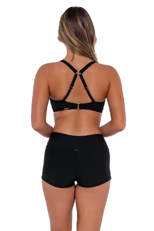 Sunsets Black Kinsley Swim Short Sexy Monokini Swimsuit