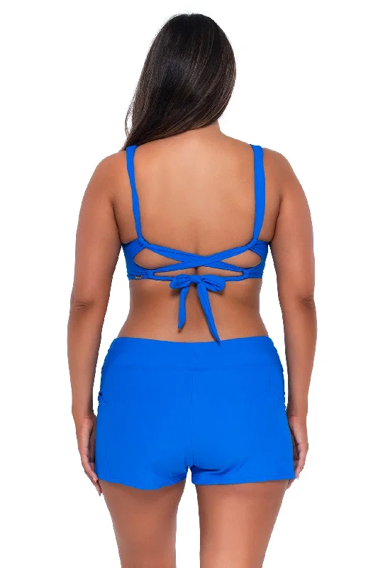 Sunsets Escape Electric Blue Laguna Swim Short Adjustable Swim Top