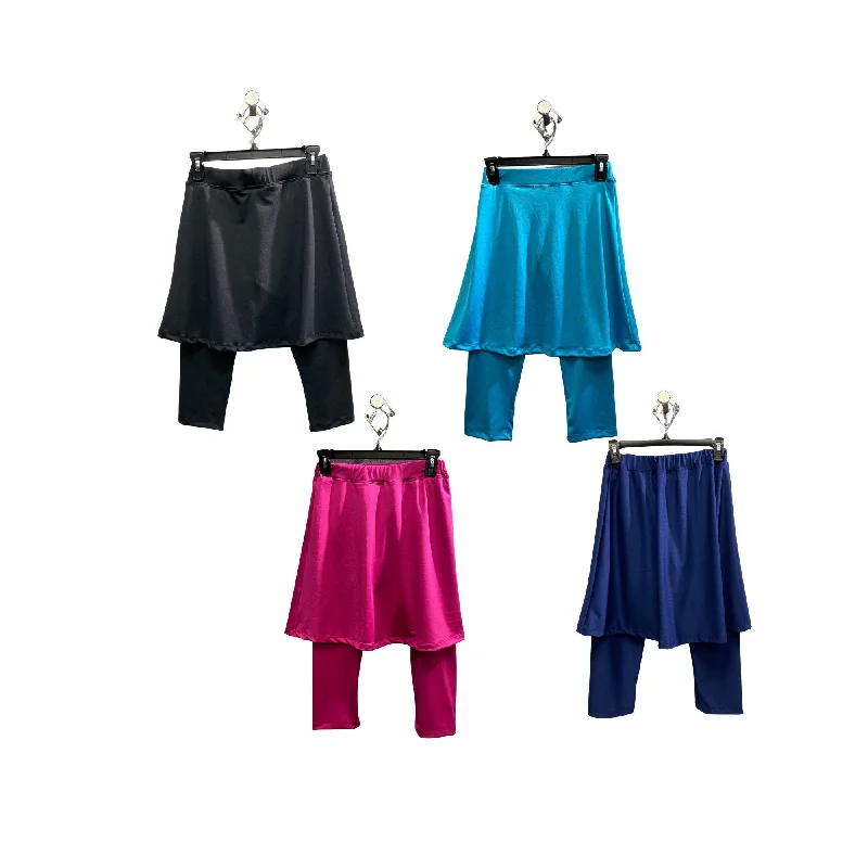 Swim Leggings w Attached Skirt, Mini Flared Skirt with Leggings, Quick Drying Skirted Leggings, 2-in-1 skirt leggings, Swim Skirt, Swimwear Stylish Cover-Up Set