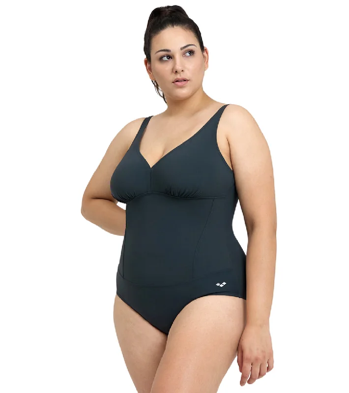 Arena Women's Plus Size Maura Solid U Back One Piece Swimsuit Night Grey Push-Up Bikini Bottoms Arena Women's Plus Size Maura Solid U Back One Piece Swimsuit Night Grey Push-Up Bikini Bottoms