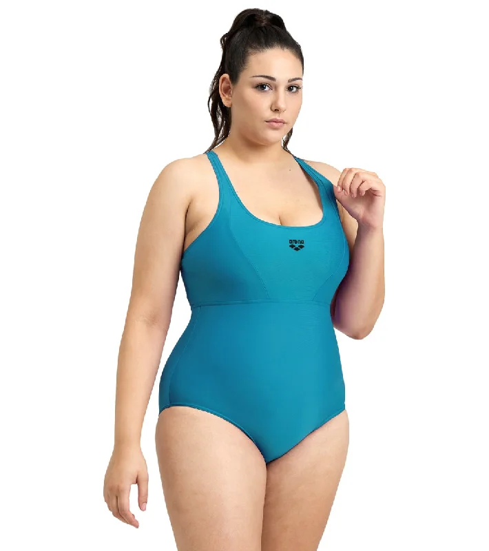 Arena Women's Plus Size Solid Control Pro Back Plus One Piece Swimsuit Deep Teal Beach Ready Swimsuit Arena Women's Plus Size Solid Control Pro Back Plus One Piece Swimsuit Deep Teal Beach Ready Swimsuit