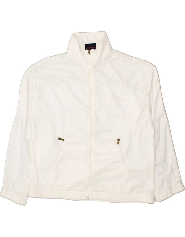 AUSTRALIAN Womens Tracksuit Top Jacket EU 44 XL White Denim Jacket Leather Jacket Suede Jacket