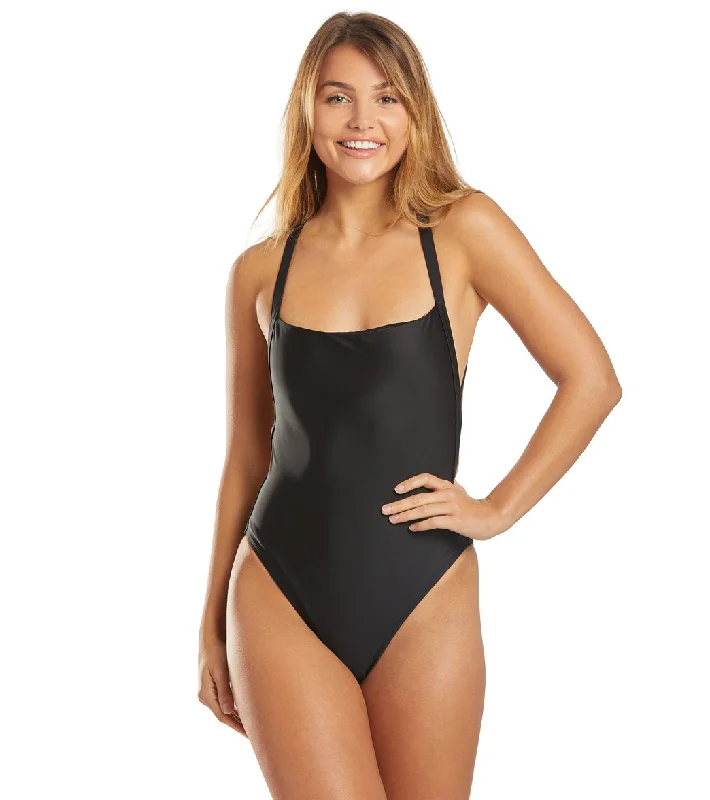 Body Glove Smoothies Electra One Piece Swimsuit Black Sleek Full Coverage