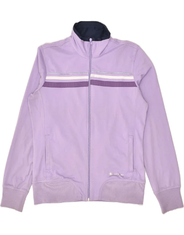 CHAMPION Womens Heritage Fit Tracksuit Top Jacket UK 14 Medium Purple Hoodie Zip-Up Jacket Button-Up Jacket