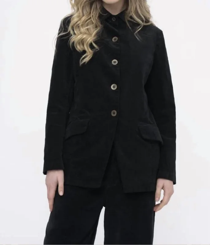 Collard Button Jacket In Black Trench Coat Raincoat Waterproof Jacket