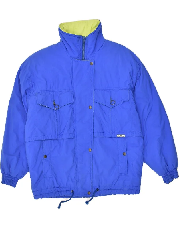 COLMAR Womens Loose Fit Ski Jacket IT 44 Medium Blue Polyester Cotton Fabric Linen Fabric Terry Fabric