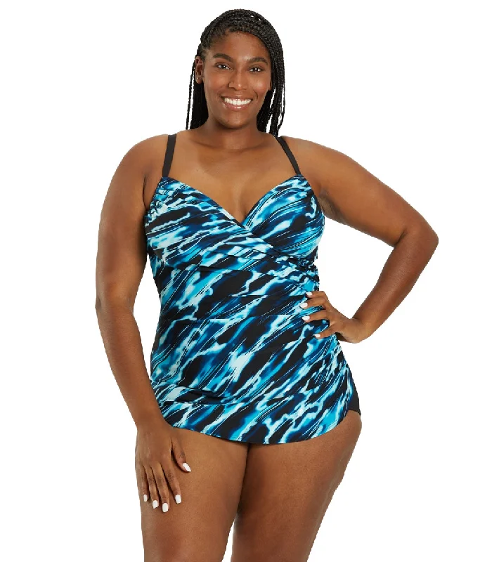 Gabar Women's Chlorine Resistant Deep Sea Draped Surplice Sarong One Piece Swimsuit Black Sexy Two-Piece Set Gabar Women's Chlorine Resistant Deep Sea Draped Surplice Sarong One Piece Swimsuit Black Sexy Two-Piece Set