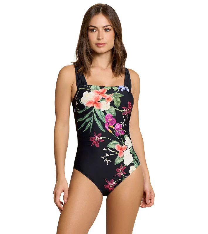 Jantzen Women's Floral Fantasy Hilda Glam One Piece Swimsuit Elegant Swimsuit Bottoms Jantzen Women's Floral Fantasy Hilda Glam One Piece Swimsuit Elegant Swimsuit Bottoms