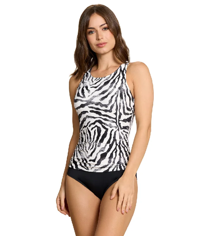 Jantzen Women's Safari Deluxe Grace High Neck Hi Back One Piece Swimsuit Chic Swimsuit Cover-Up Jantzen Women's Safari Deluxe Grace High Neck Hi Back One Piece Swimsuit Chic Swimsuit Cover-Up