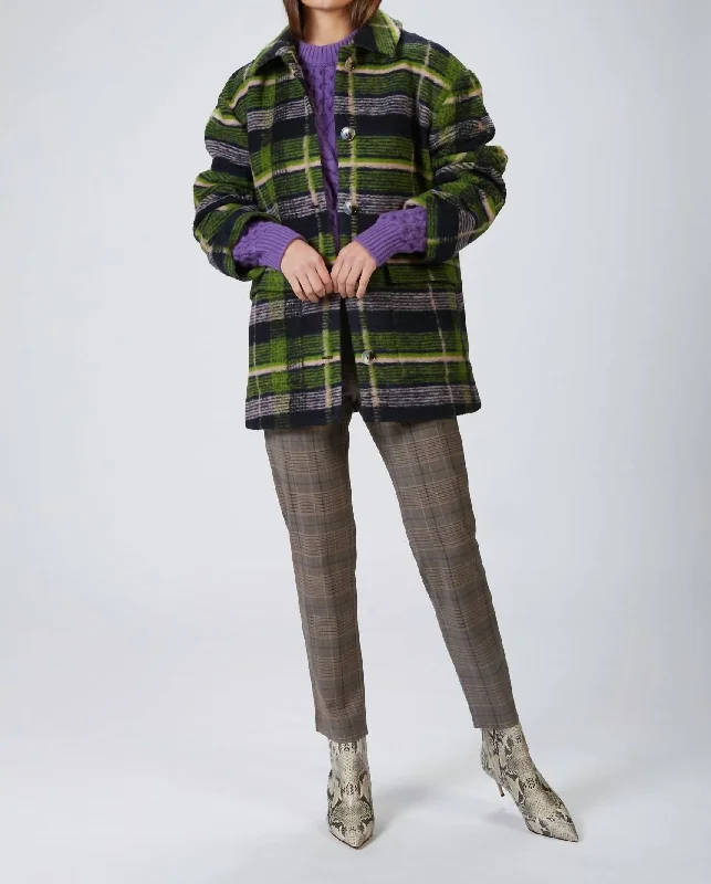 Lottie Jacket In Tartan Navy Plaid Jacket Tartan Jacket Houndstooth Jacket