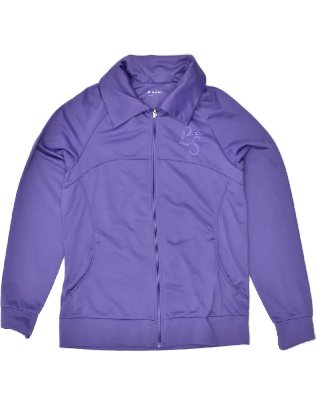 LOTTO Womens Tracksuit Top Jacket UK 16 Large Purple Polyester Elasticated Jacket Padded Jacket Insulated Jacket