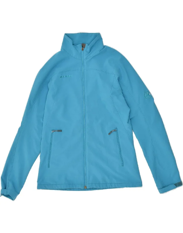 MAMMUT Womens Tracksuit Top Jacket UK 14 Medium Blue Polyester Cotton Jacket Linen Jacket Terry Jacket