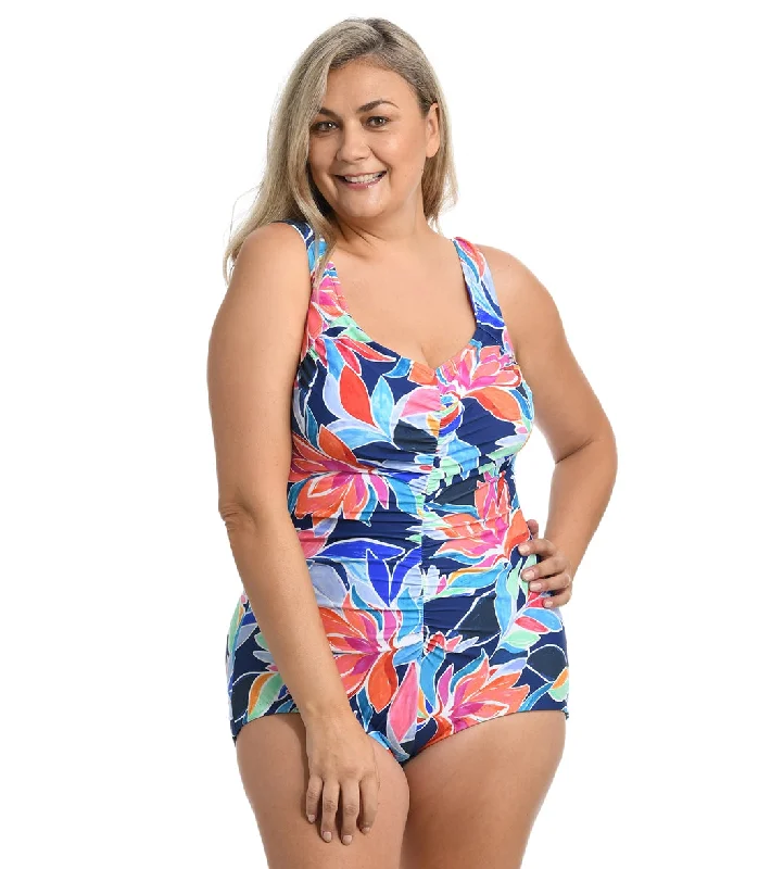 Maxine Women's Plus Size Jungle Vines Girl Leg One Piece Swimsuit Multi Plus-Size Bikini Set Maxine Women's Plus Size Jungle Vines Girl Leg One Piece Swimsuit Multi Plus-Size Bikini Set