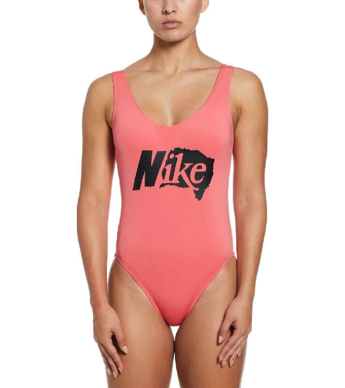Nike Women's U Back One Piece Swimsuit Sea Coral Chic Swimsuit Cover-Up