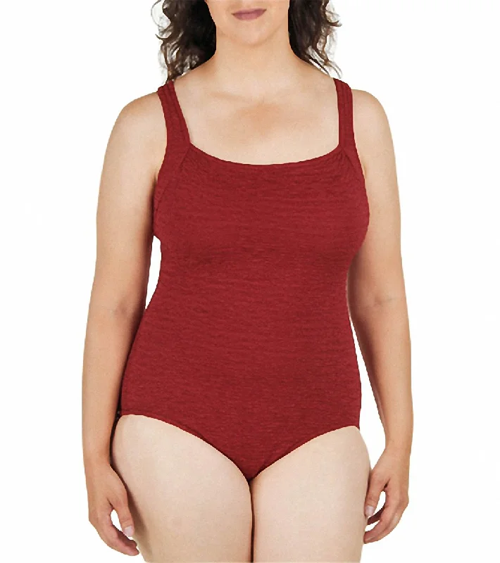 Penbrooke Krinkle Plus Size Chlorine Resistant One Piece Active Back Swimsuit Brick Sexy Monokini Swimsuit Penbrooke Krinkle Plus Size Chlorine Resistant One Piece Active Back Swimsuit Brick Sexy Monokini Swimsuit