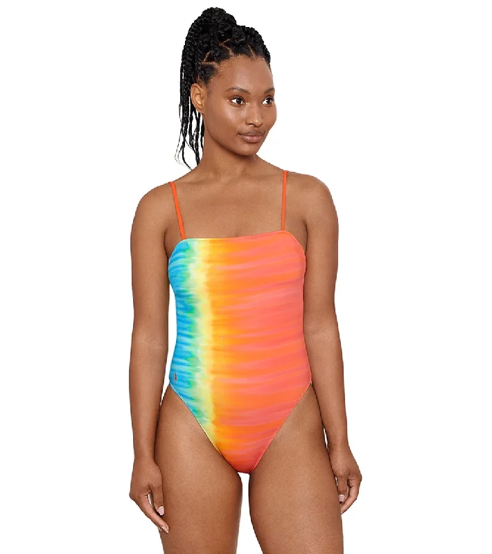 Polo Ralph Lauren Women's Tropic Glow Tye Dye Square Neck One Piece Swimsuit Multi High-Waisted Swimwear Polo Ralph Lauren Women's Tropic Glow Tye Dye Square Neck One Piece Swimsuit Multi High-Waisted Swimwear
