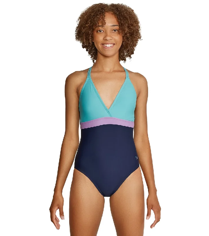 Speedo Women's Adjustable Crossback One Piece Swimsuit Porcelain Plus-Size Bikini Set Speedo Women's Adjustable Crossback One Piece Swimsuit Porcelain Plus-Size Bikini Set