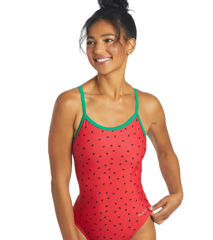 Sporti Watermelon Thin Strap One Piece Swimsuit (22-44) Multi Chic Swimsuit Cover-Up Sporti Watermelon Thin Strap One Piece Swimsuit (22-44) Multi Chic Swimsuit Cover-Up