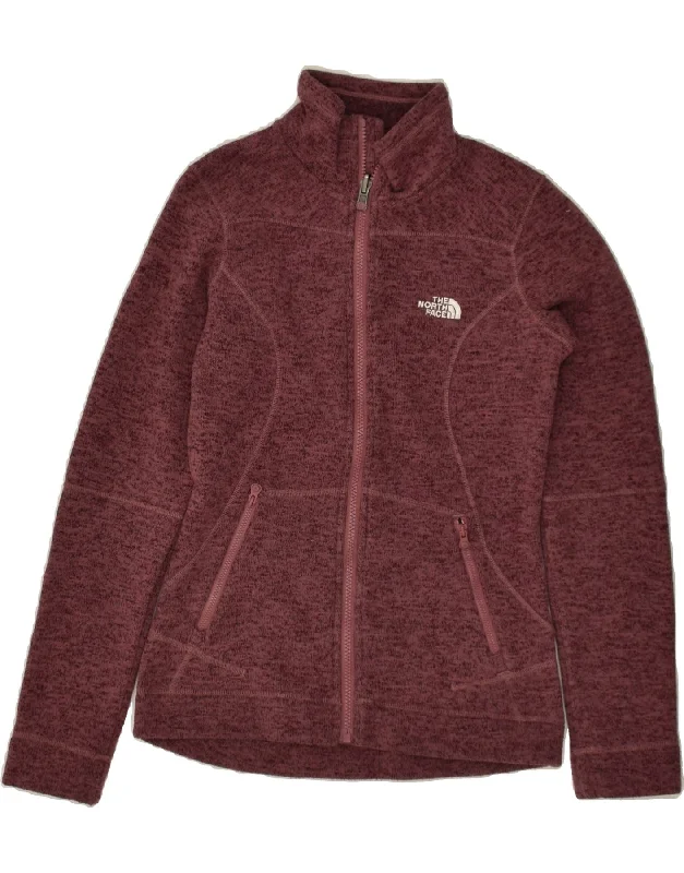 THE NORTH FACE Womens Tracksuit Top Jacket UK 6 XS Maroon Polyester Herringbone Jacket Checkered Jacket Solid Jacket