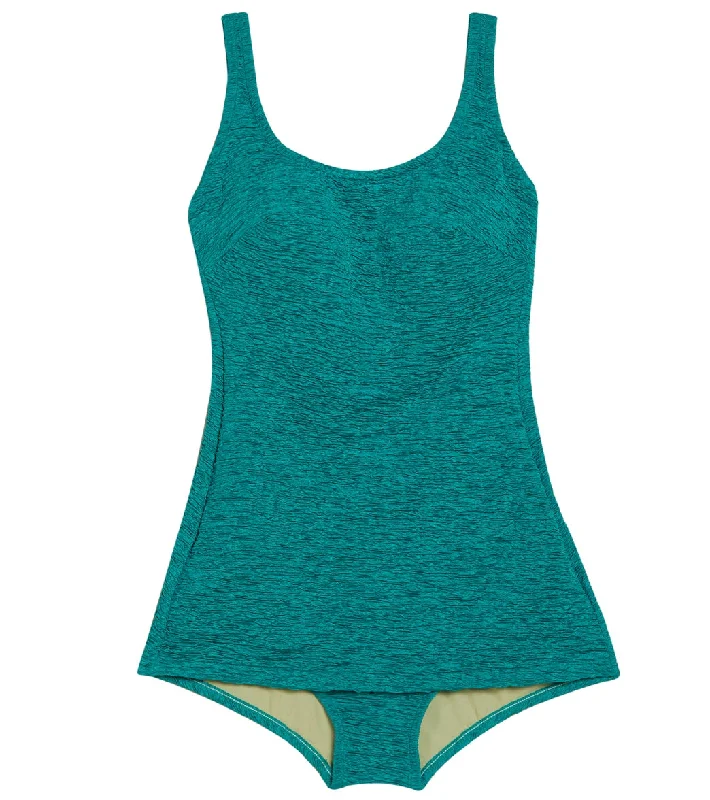 Women's Krinkle By Penbrooke Chlorine Resistant Scoop Neck Sheath Chlorine Resistant One Piece Swimsuit Jade Comfortable Swim Dress Women's Krinkle By Penbrooke Chlorine Resistant Scoop Neck Sheath Chlorine Resistant One Piece Swimsuit Jade Comfortable Swim Dress