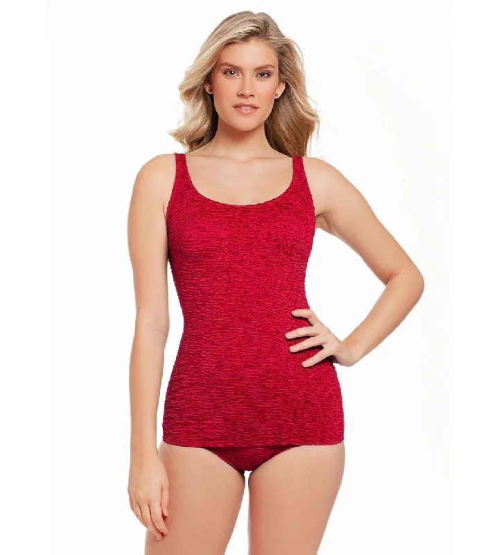 Women's Krinkle By Penbrooke Chlorine Resistant Scoop Neck Sheath Chlorine Resistant One Piece Swimsuit Red Plus-Size Bikini Set Women's Krinkle By Penbrooke Chlorine Resistant Scoop Neck Sheath Chlorine Resistant One Piece Swimsuit Red Plus-Size Bikini Set