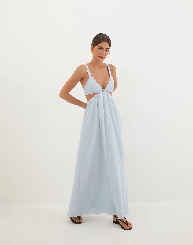 Alissa Maxi Dress - Serenade Trendy Short Sleeve Maxi Dress