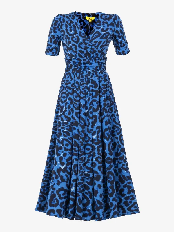 Aurora Animal Print Jersey Maxi Dress Cozy Open-Back Maxi Dress