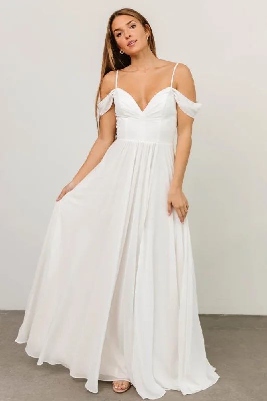 Bianca Lace Maxi Dress | Off White Fashionable Chiffon Maxi Dress