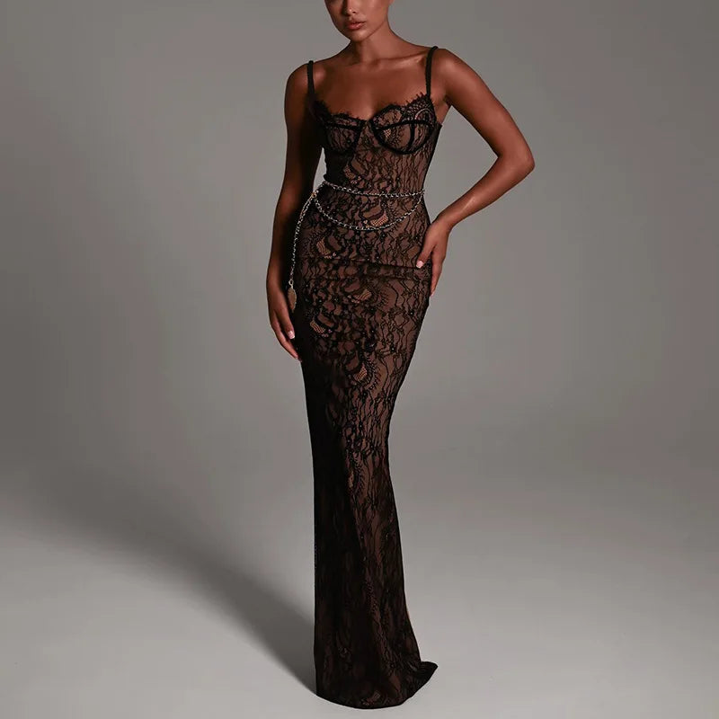 2024 New Spring Lace Stitching Backless Slit Elegant Maxi Dress Stylish Button-Up Maxi Dress 2024 New Spring Lace Stitching Backless Slit Elegant Maxi Dress Stylish Button-Up Maxi Dress