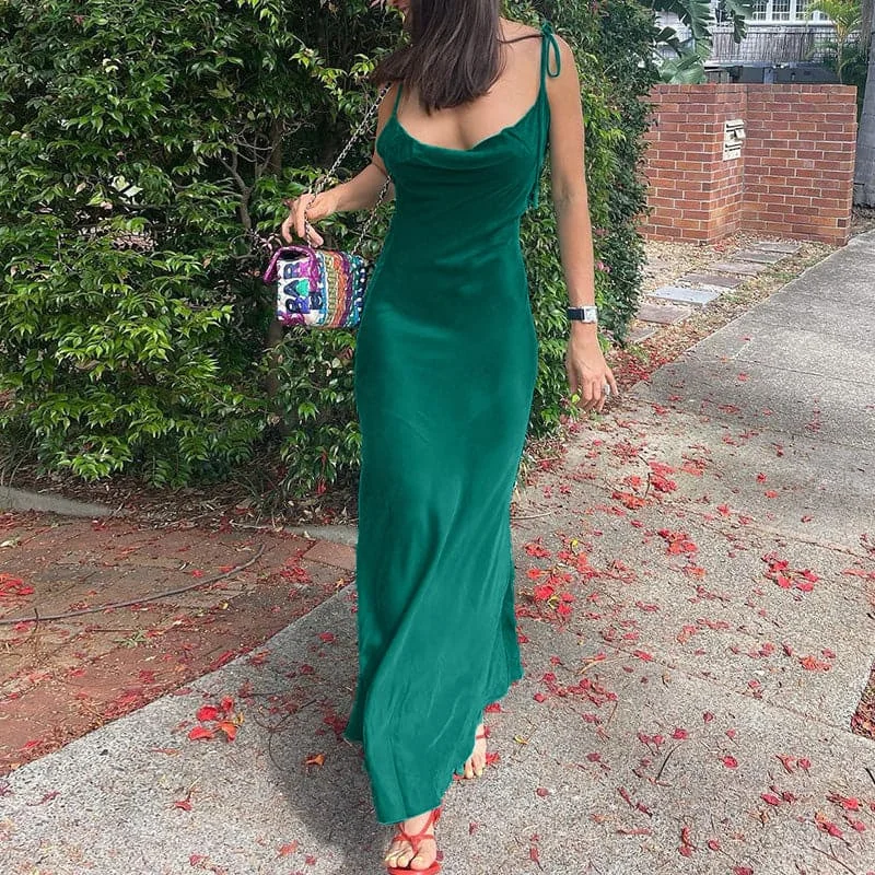 Clytie Fashion Spaghetti Straps Women Maxi Dress Fashionable Sheer Maxi Dress