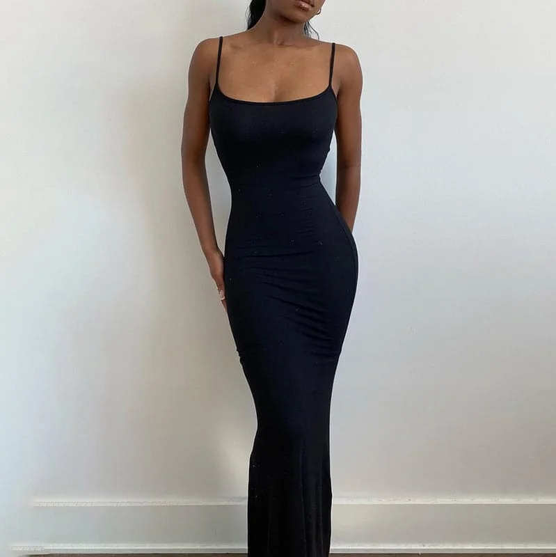 Adogirl Sexy Spahgetti Strap Maxi Dress Comfortable Bohemian Maxi Dress