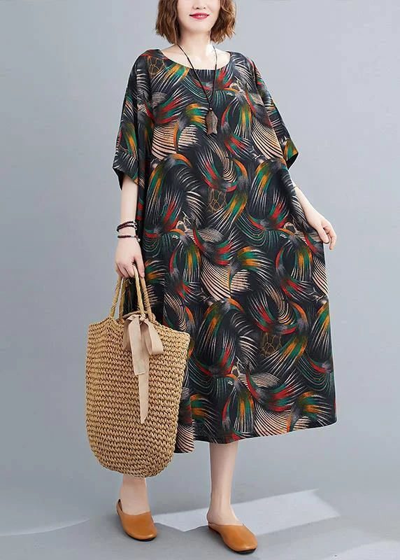 Chic O Neck Summer Dress Work Outfits Abstract Pattern Maxi Dresses Elegant Maxi Dress with Drapes Chic O Neck Summer Dress Work Outfits Abstract Pattern Maxi Dresses Elegant Maxi Dress with Drapes