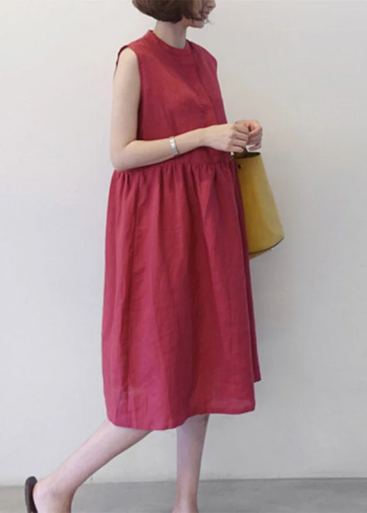 Chic Red O-Neck Patchwork Wrinkled Maxi Dresses Summer Comfortable Plunging Neckline Maxi Dress Chic Red O-Neck Patchwork Wrinkled Maxi Dresses Summer Comfortable Plunging Neckline Maxi Dress
