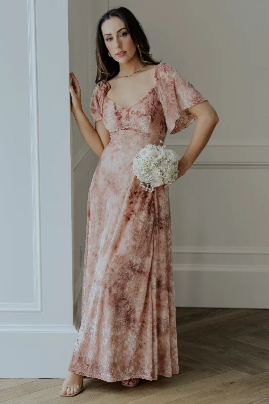 Everley Velvet Maxi Dress | Blush Cozy Knit Maxi Dress